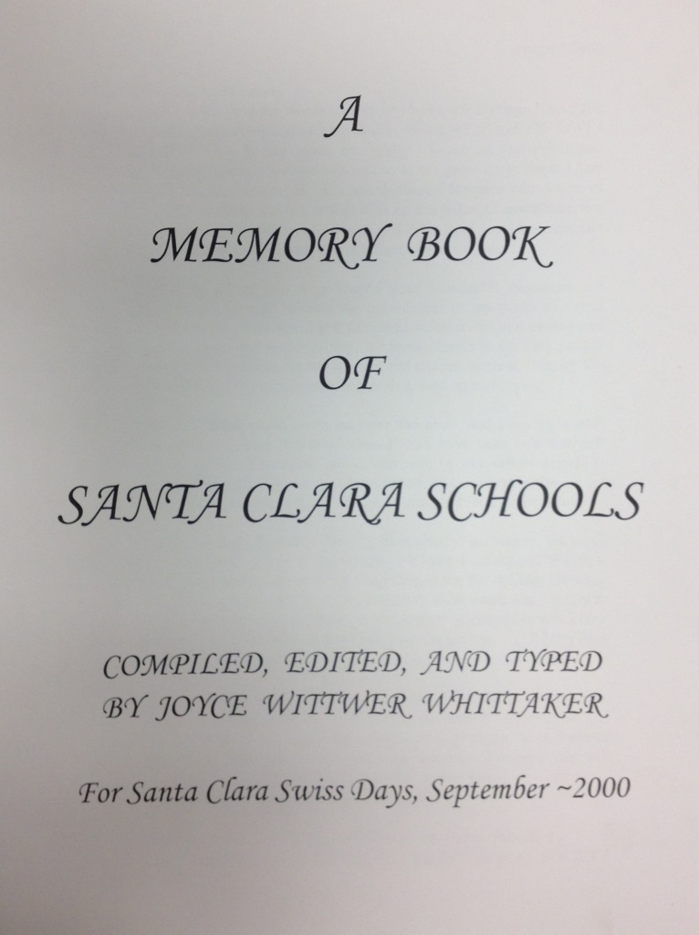 Title page of the Santa Clara Public Schools book