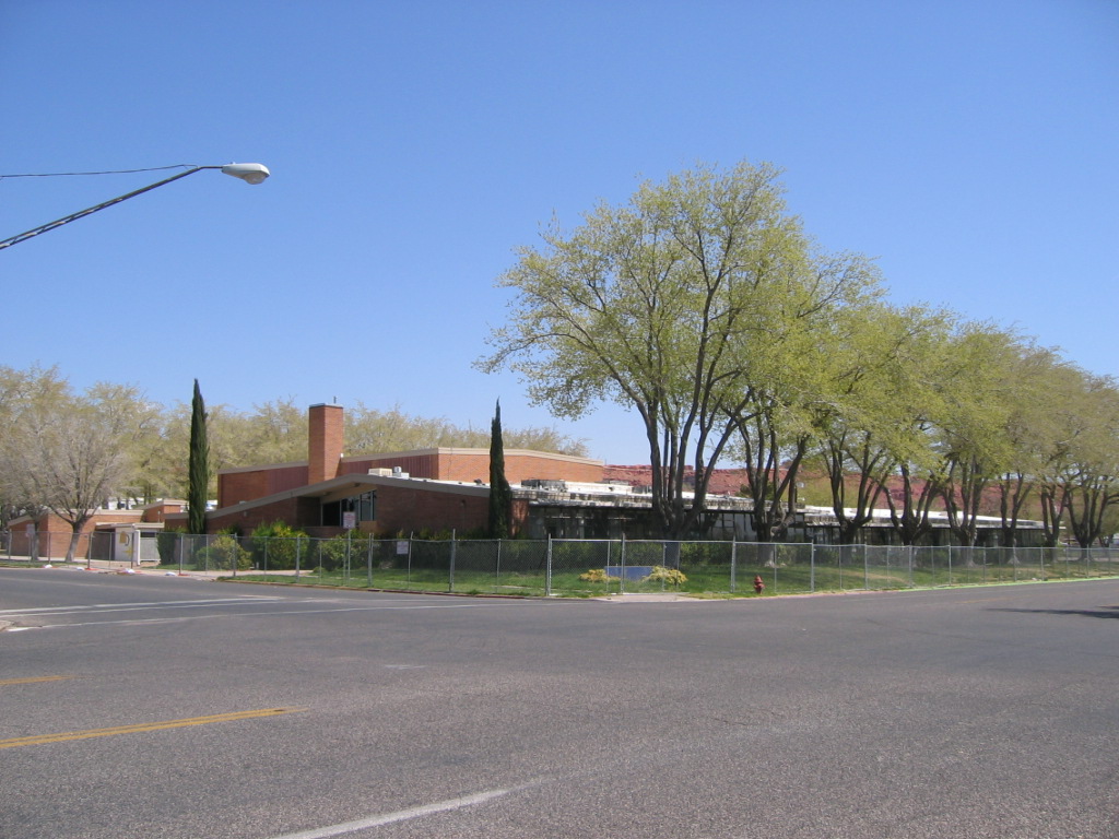 Photo of the west and south sides of the old West elementary School in St George