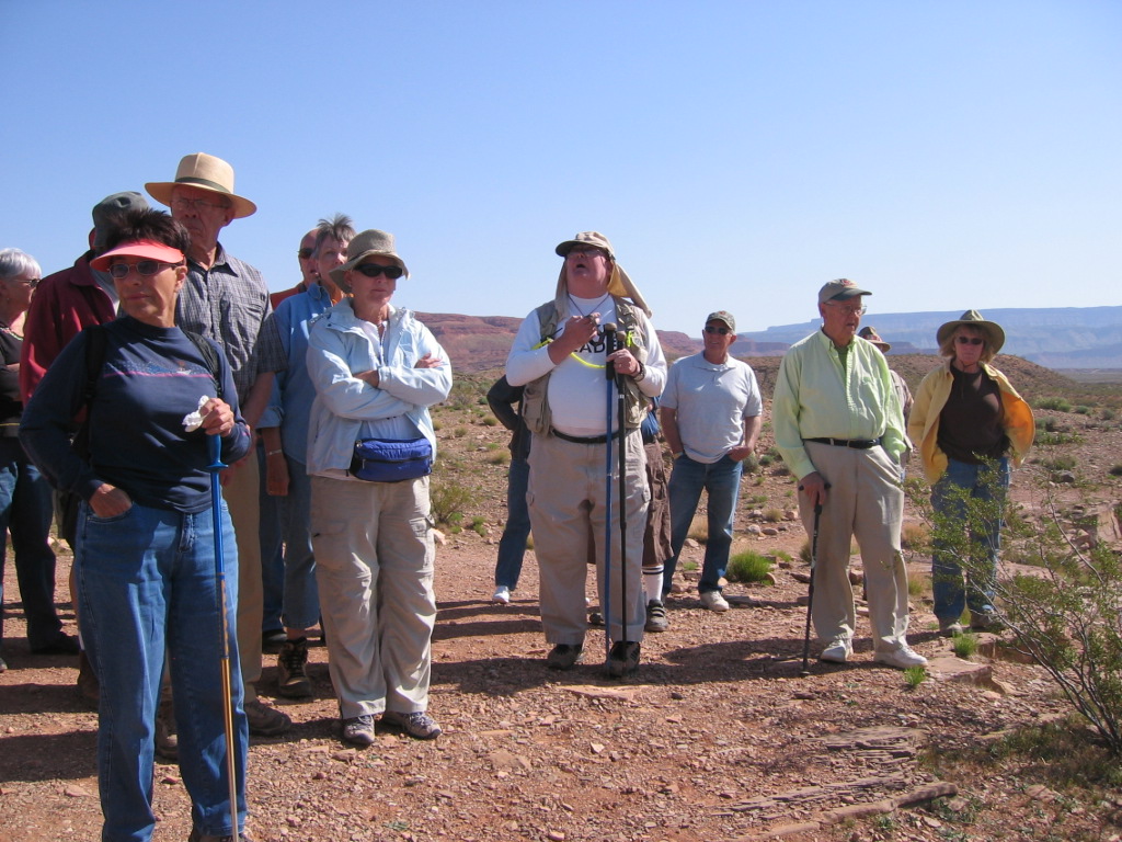 Ranger Bart speaking to a group at Fort Pearce