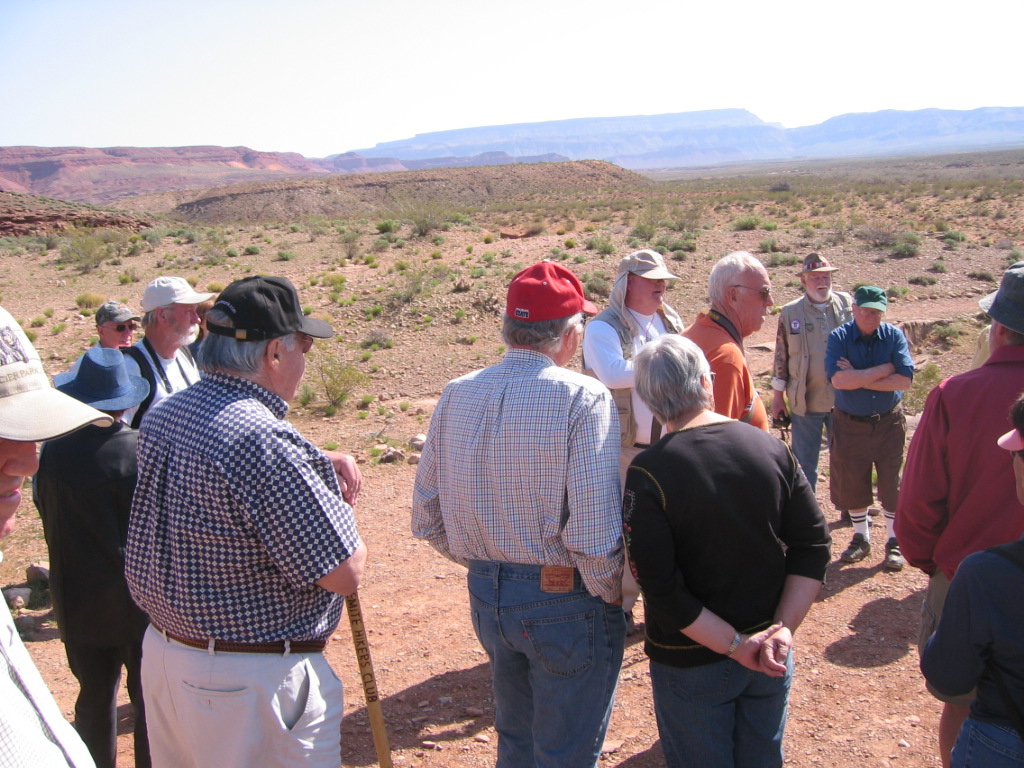 Photo of Bart Anderson speaking to a group at Fort Pearce