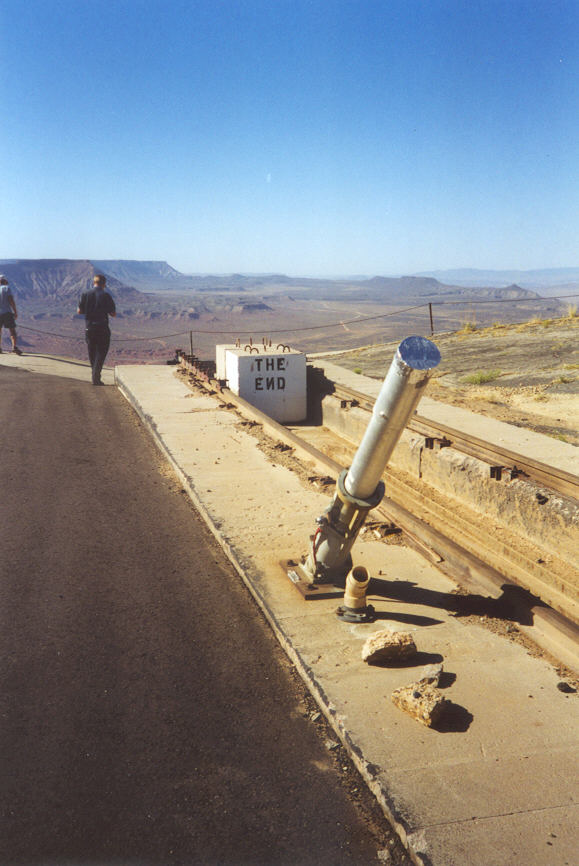 WCHS-00151 South end of the rocket sled track at the Hurricane Mesa Test Facility