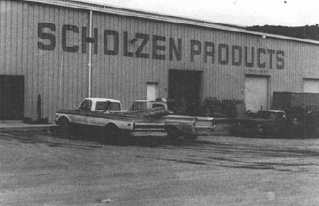 Side of the Scholzen Products building