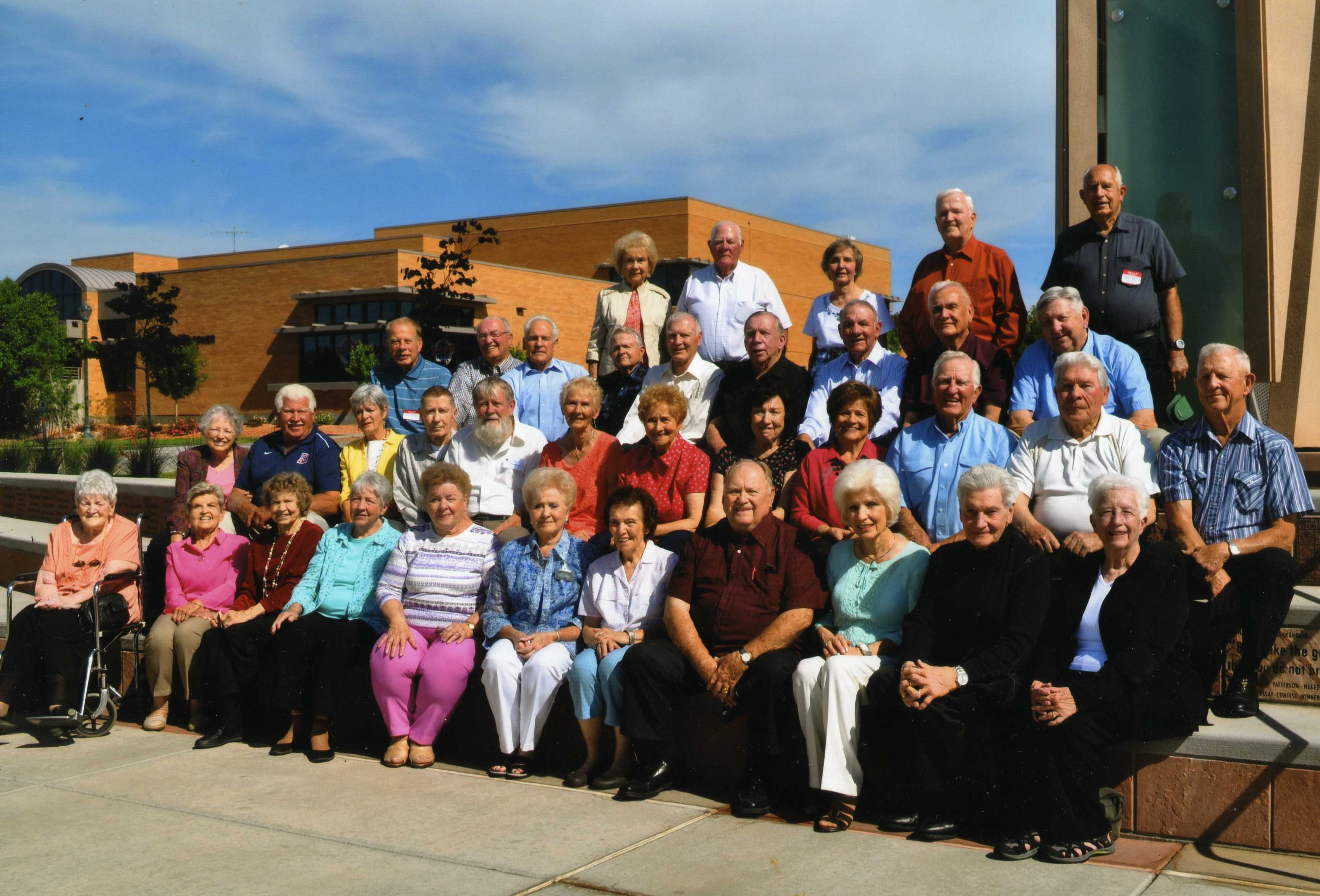 People at the 2015 reunion of the Dixie High School Class of 1955