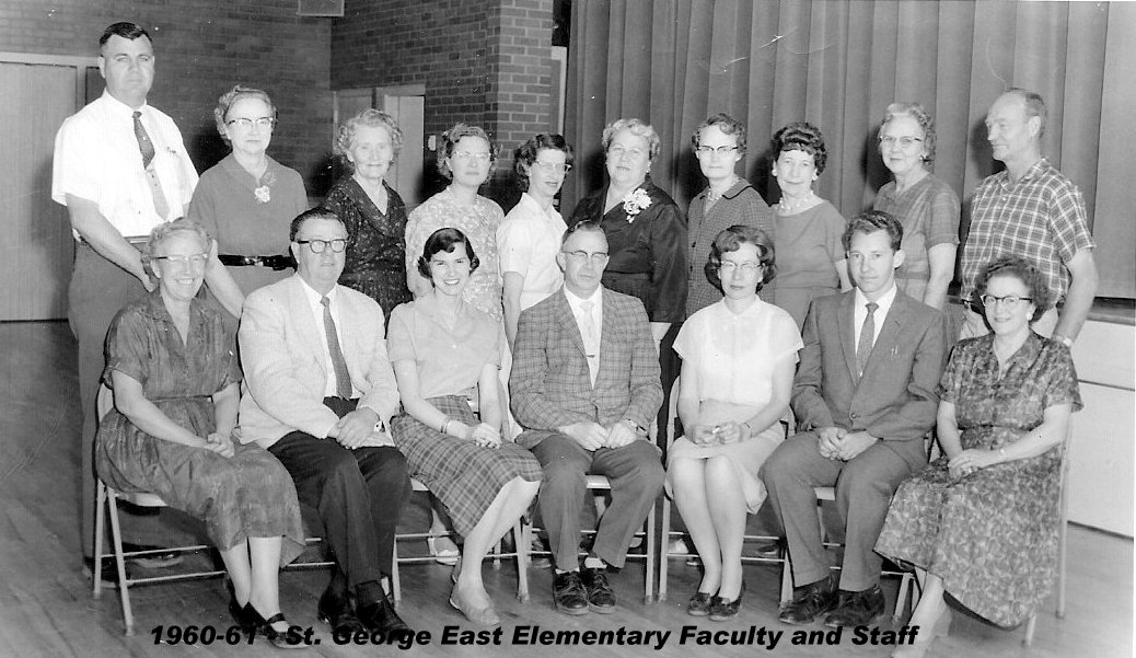 The 1960-1961 faculty and staff at East Elementary School