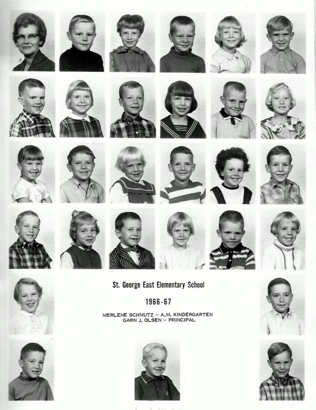 Mrs. Merlene Schmutz' 1966-1967 AM kindergarten class at East Elementary School