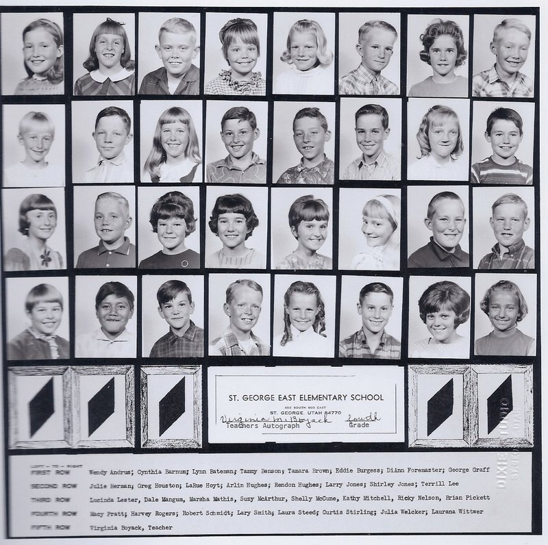 Mrs. Virginia Boyack's 1967-1968 fourth grade class at East Elementary School