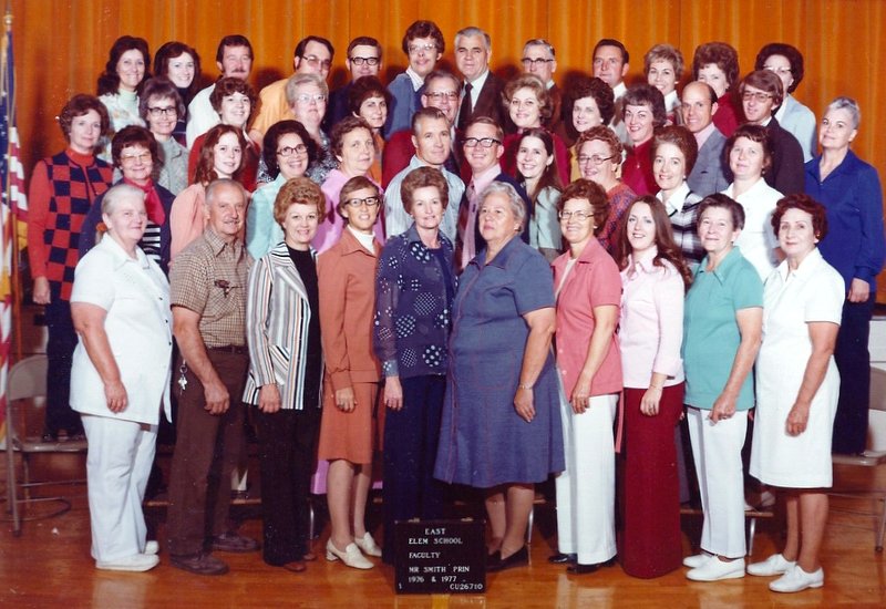 The 1976-1977 faculty at East Elementary School
