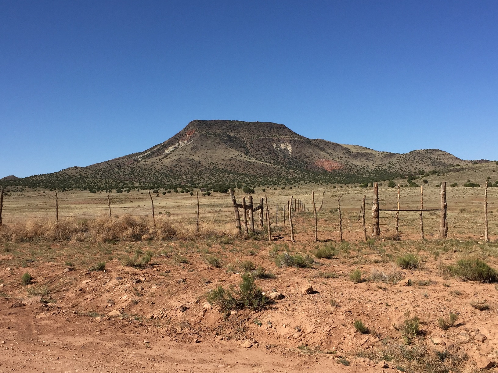 Diamond Butte with fences in the foreground