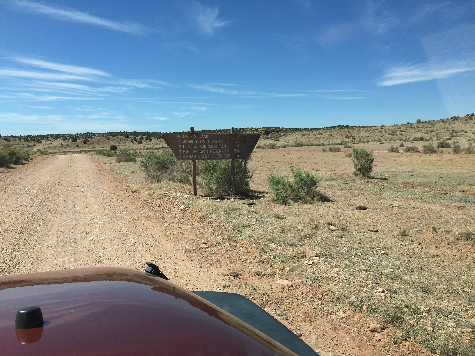 A sign along an unmarked road on the Arizona Strip