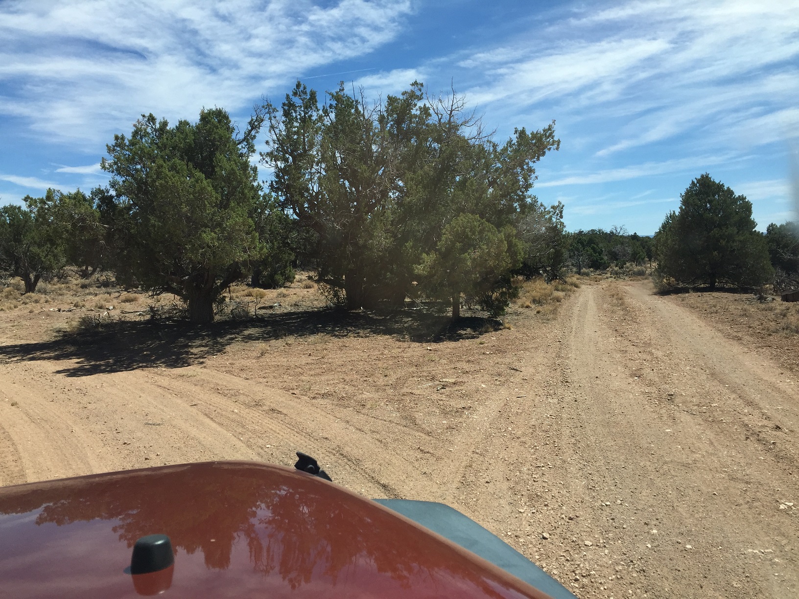 An intersection of unmarked roads on the Arizona Strip