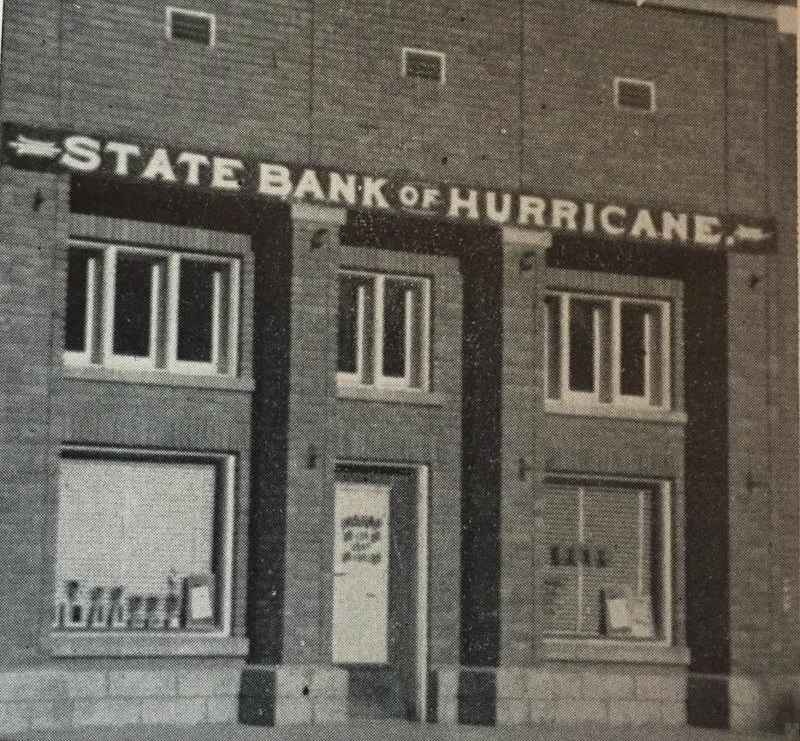 Front of the State Bank of Hurricane