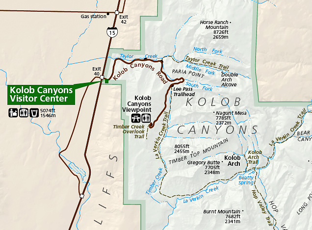 Kolob Canyons Map