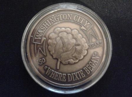 Front of the Washington City 150th Year Commemorative Coin