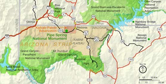 Map of the Arizona Strip in context