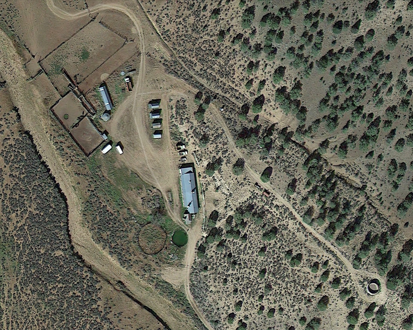 Aerial view of the Wildcat Ranch headquarters