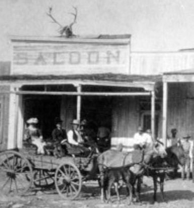Front of the Elk Horn Saloon