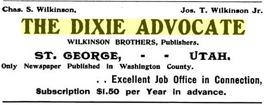 Advertisement for The Dixie Advocate