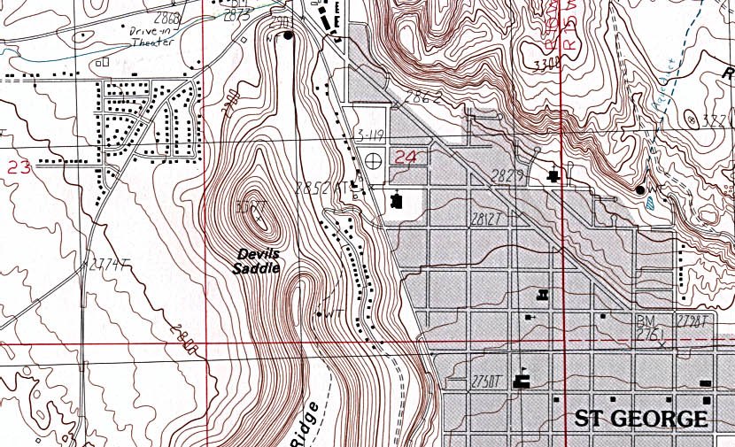 U.S.G.S. 1986 topographic map of St. George