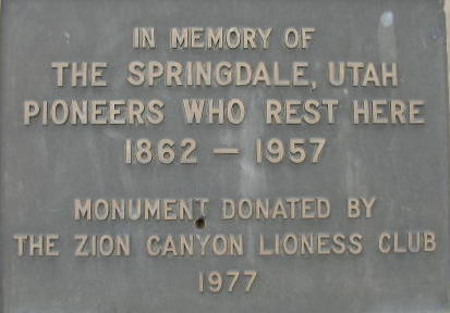 Memorial Plaque at the Old Hilltop Cemetery