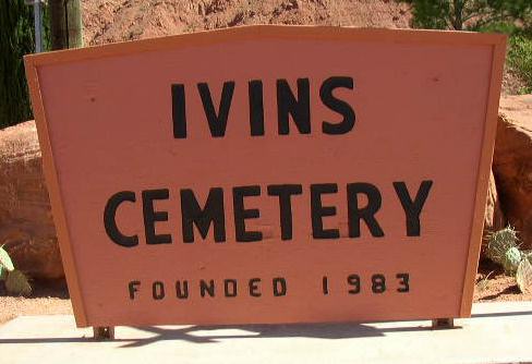 Ivins Cemetery Sign