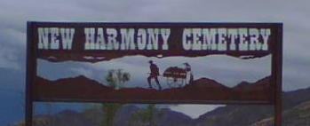 New Harmony Cemetery sign