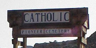 Silver Reef Catholic Cemetery sign