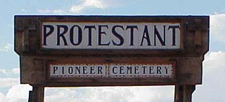 Silver Reef Protestant Cemetery sign