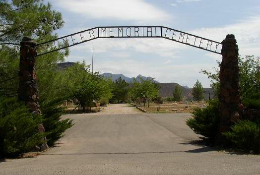 Front gate of the Pioneer Memorial Cemetery in Virgin