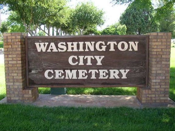 Washington City Cemetery Sign