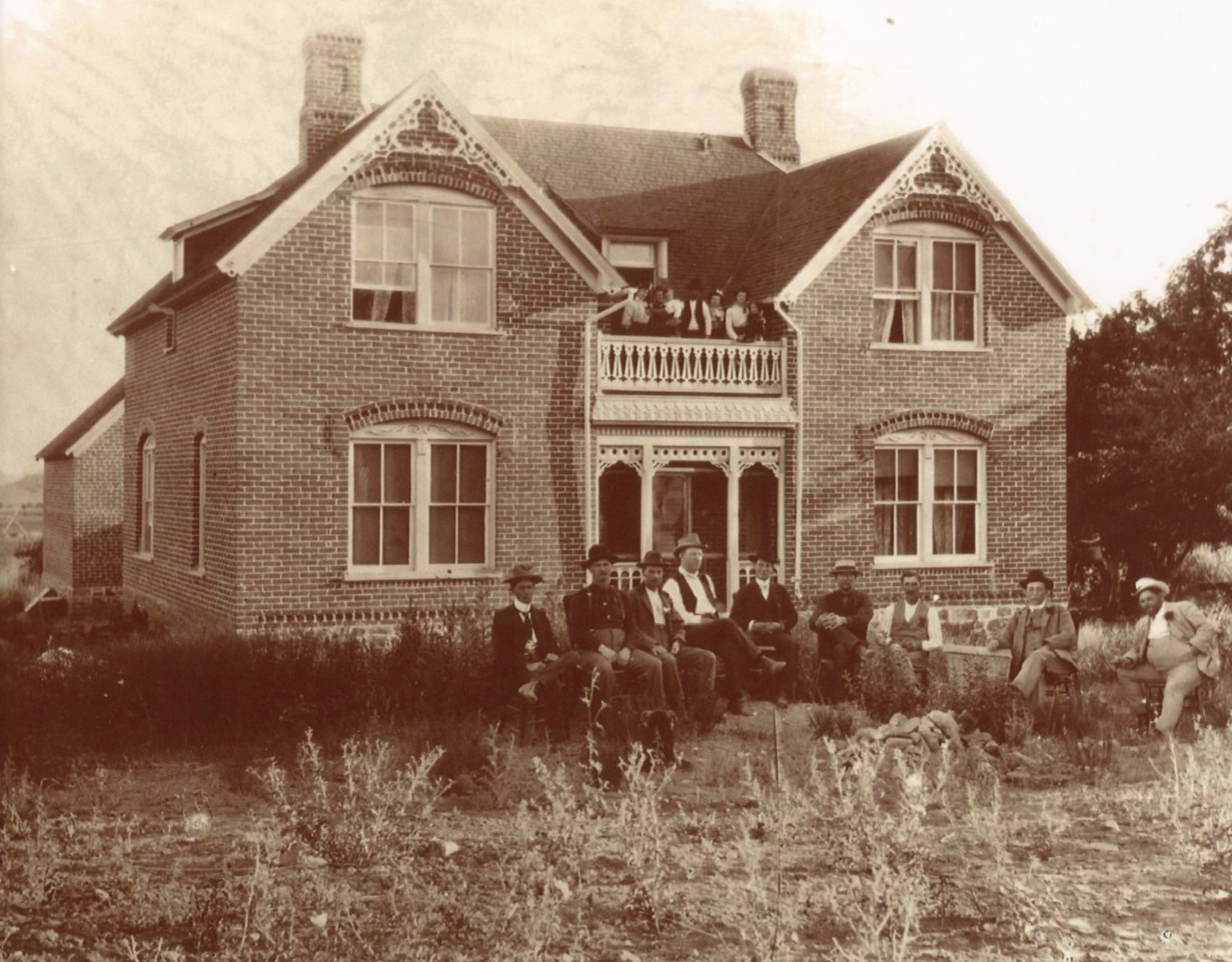 People in front of the Page Ranch House