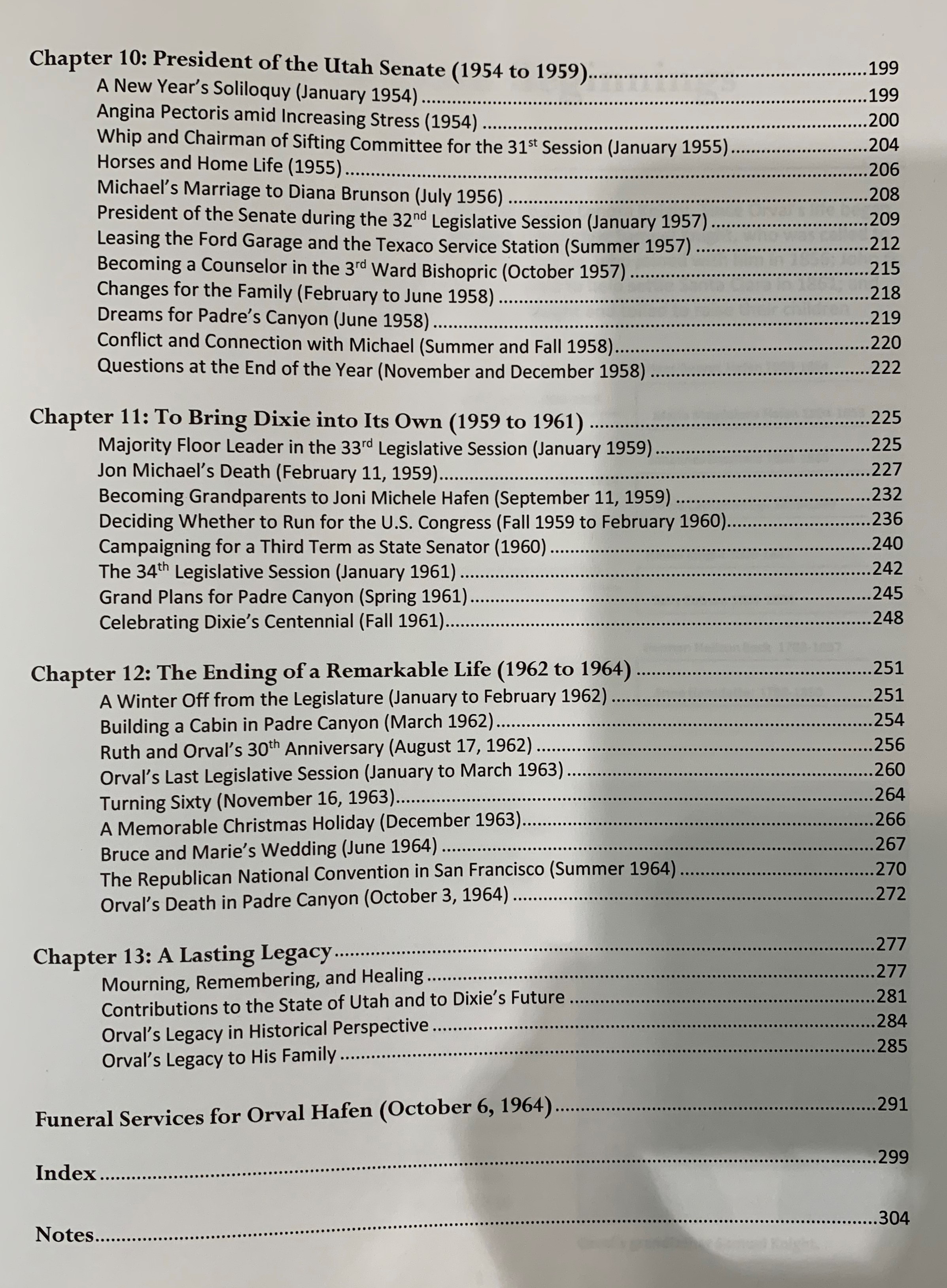 Third page of the table of contents
