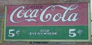 Coca Cola 5 Cents Sign