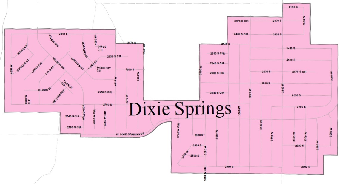 Dixie Springs Street Map