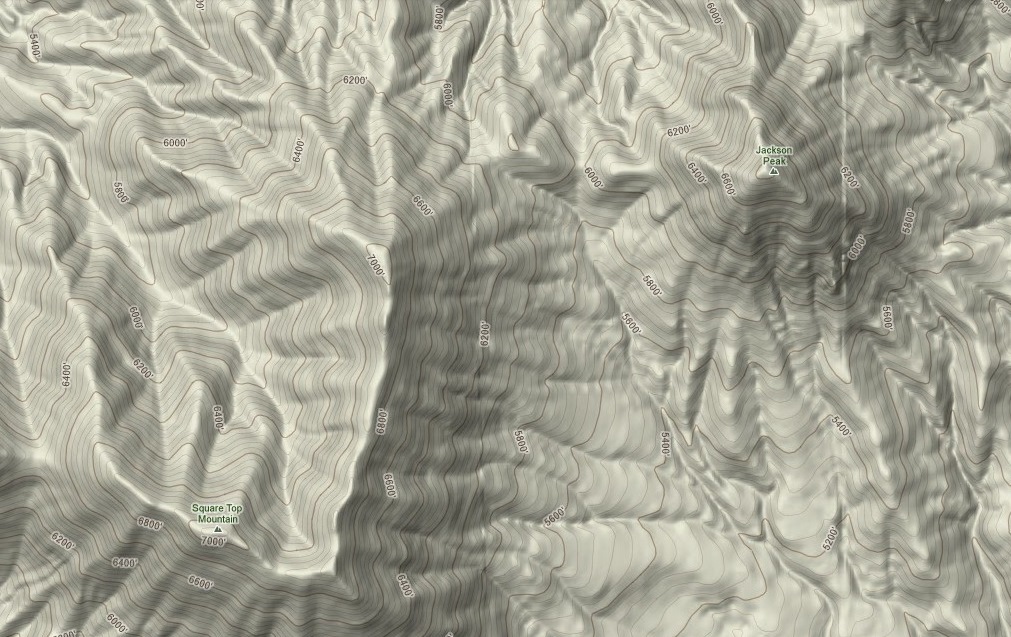 Jackson Peak topographic map