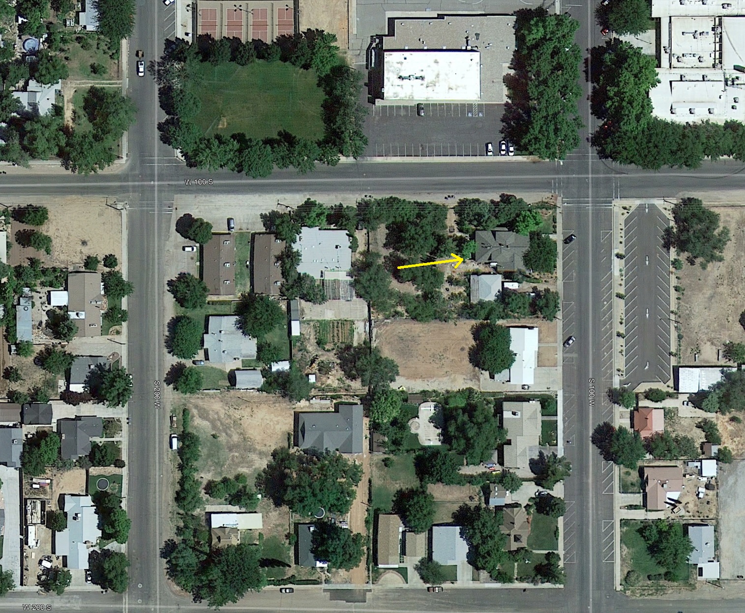 Aerial view of the old Imlay home