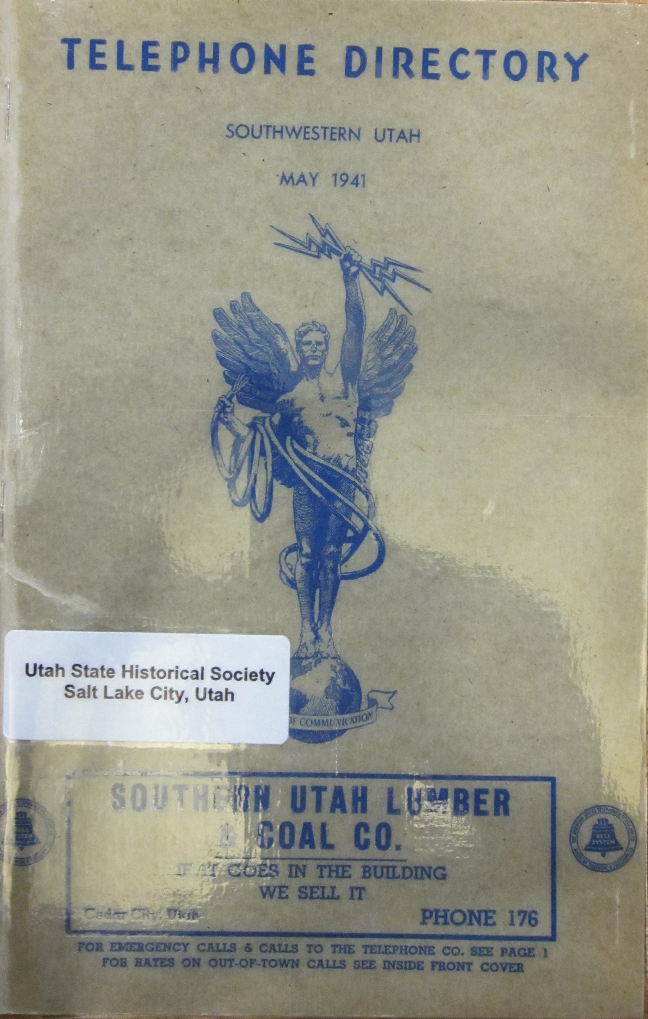Cover of the May 1941 phone book