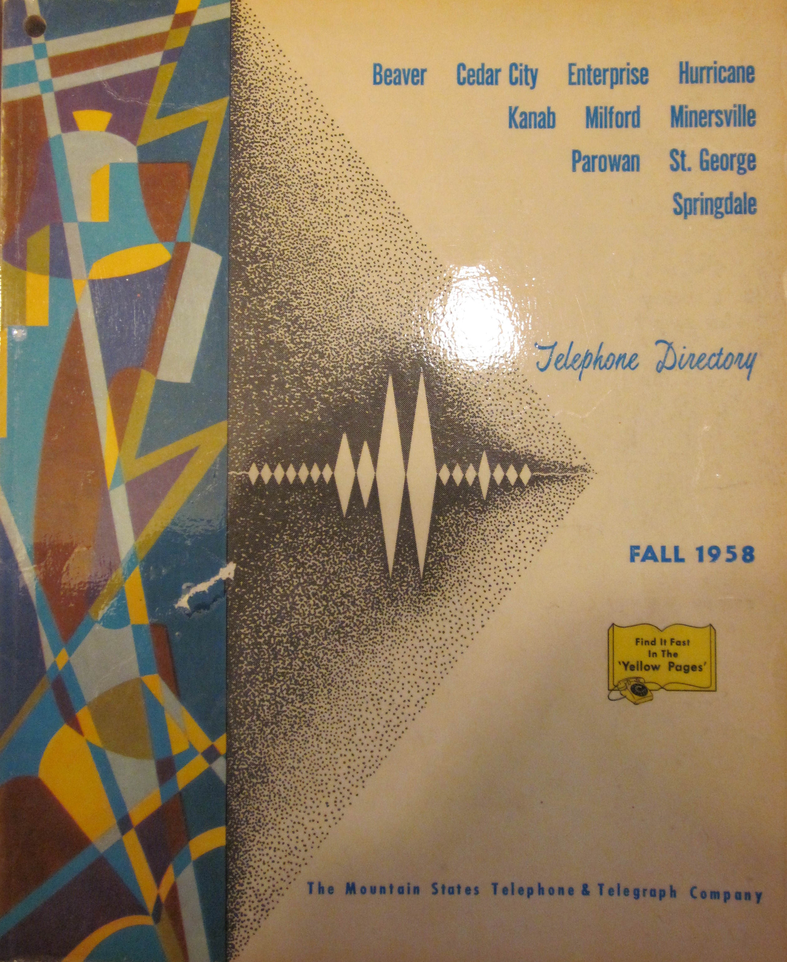 Cover of the Fall 1958 phone book