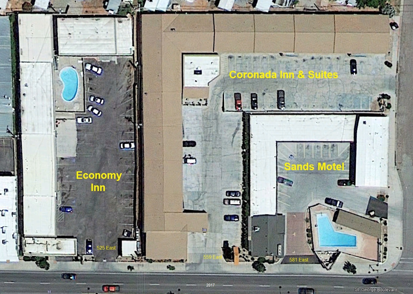 Economy, Coronado, and Sands Motels