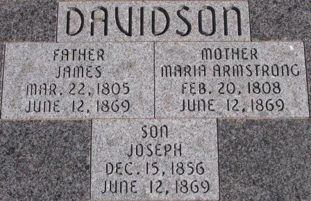 James, Maria, and Joseph's Gravestone
