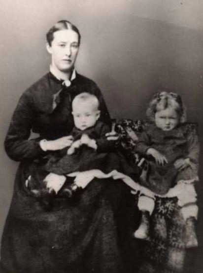 Alice Woodbury and children about 1868