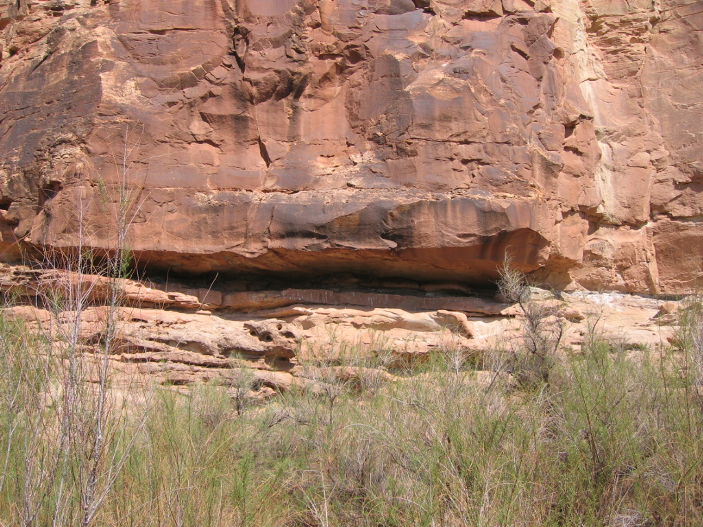 Photo of an overhang campsite along "The Honeymoon Trail"