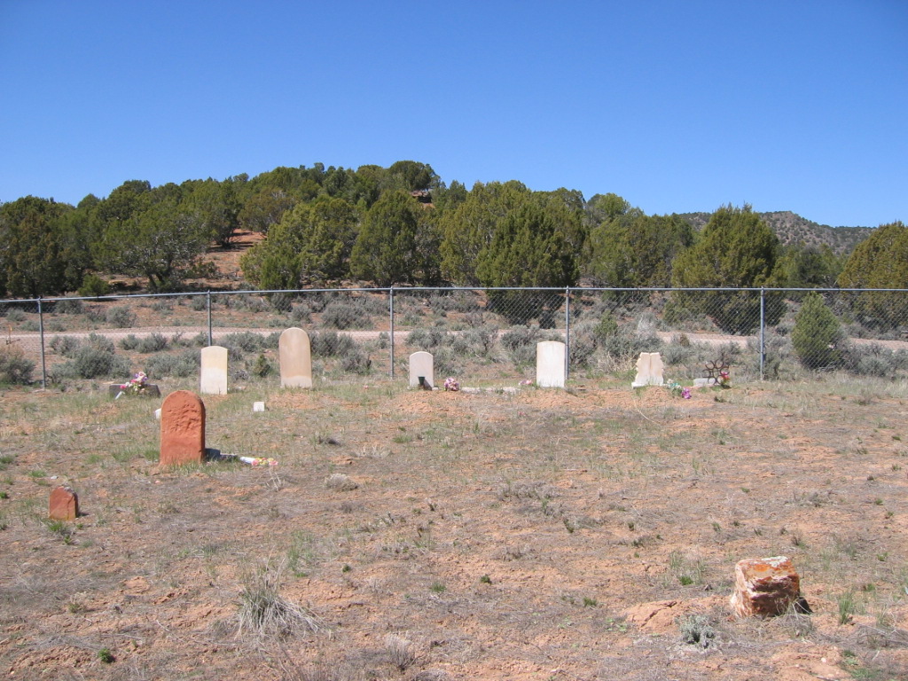 Photo of an area of graves at the Pinto Cemetery