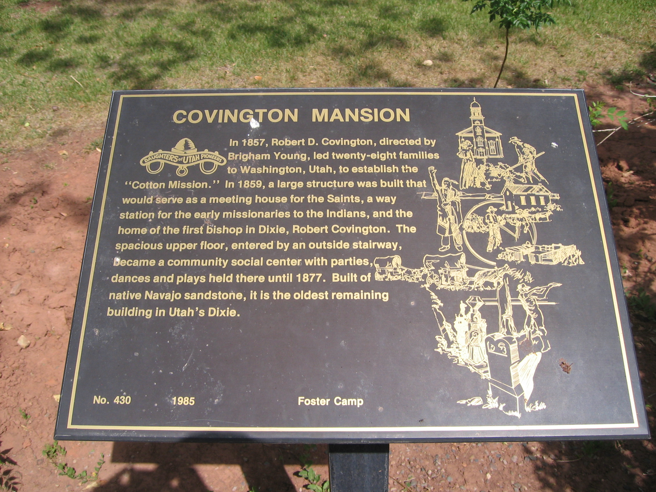 WCHS-00123 The Covington Mansion plaque