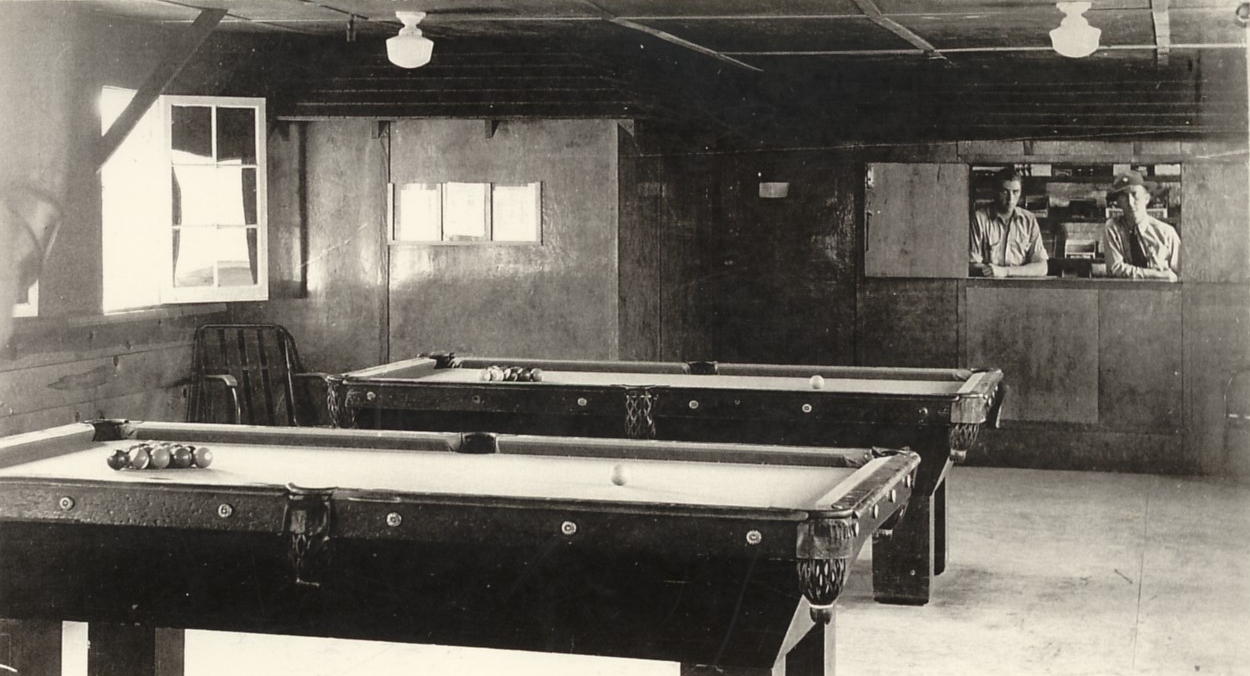WCHS-00178 The pool room at the Leeds CCC Camp