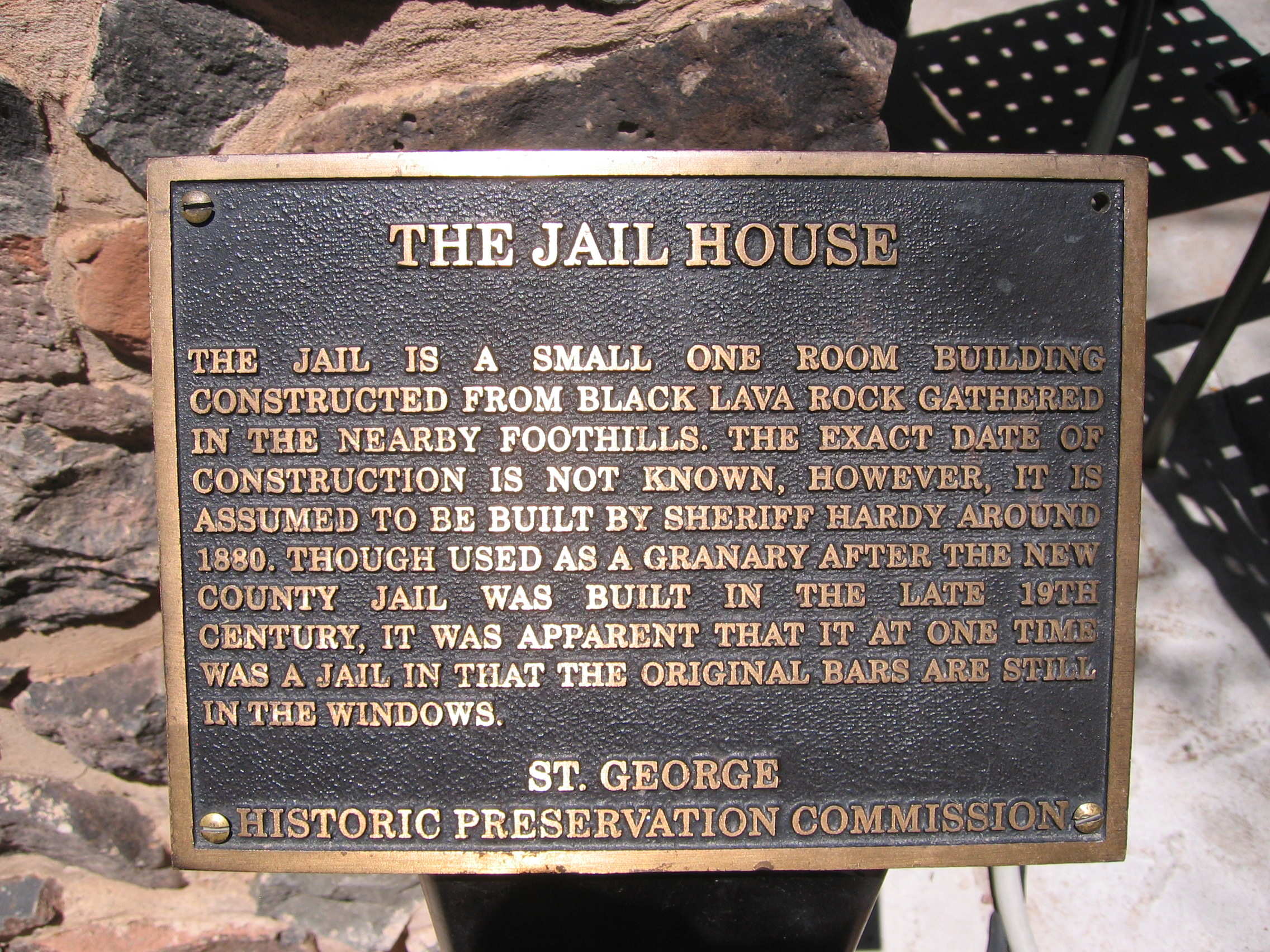 WCHS-00206 Plaque in front of the old Jail House