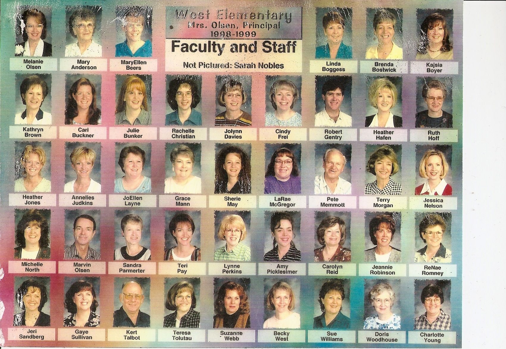 WCHS-00254 West Elementary School 1998-1999 Faculty