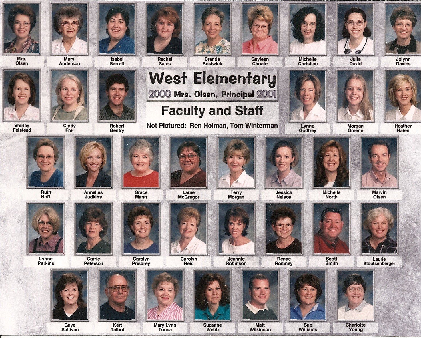 WCHS-00256 West Elementary School 2000-2001 Faculty