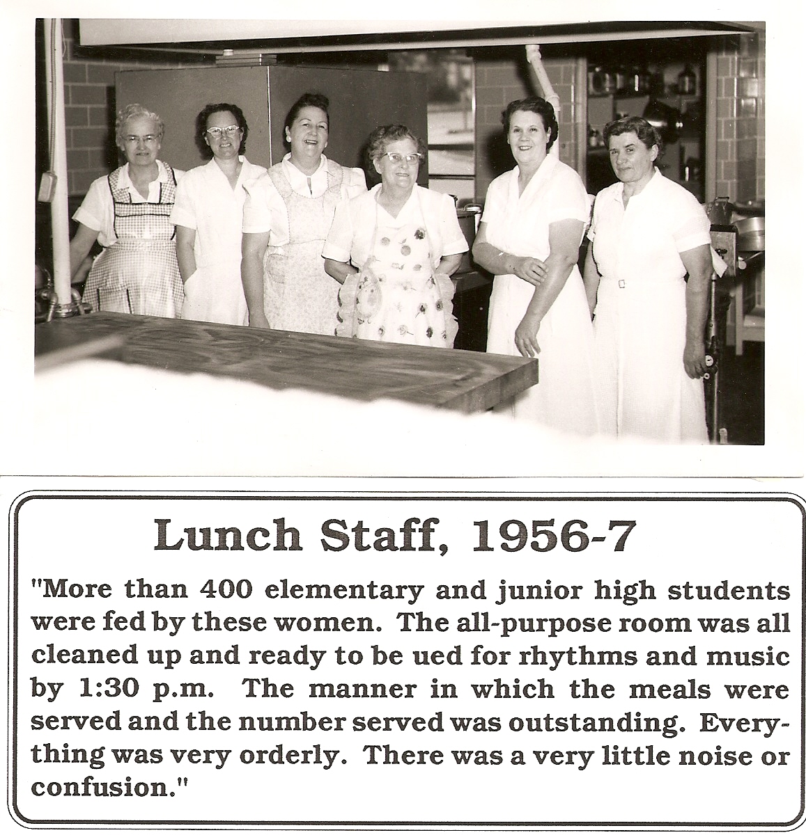 WCHS-00290 West Elementary School 1956-1957 Lunch Staff