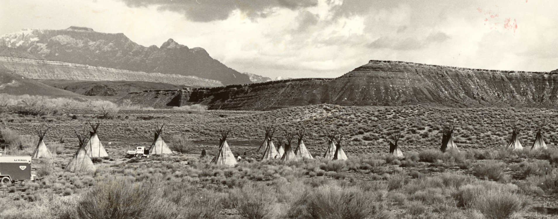 A bunch of teepees