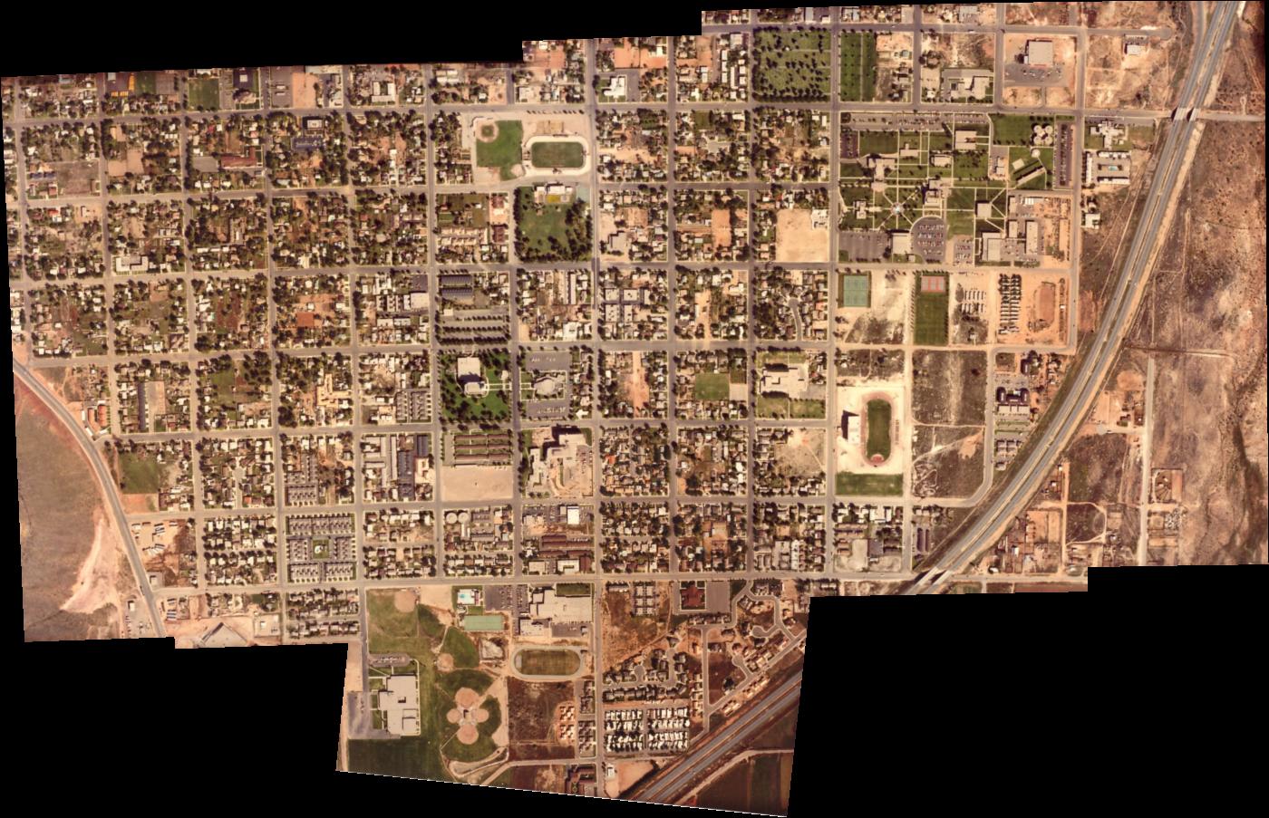 Composite photo of the center of St. George